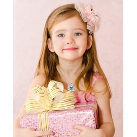 QUEENMOMENT Stitch Birthday Necklace for Girls Stitch Birthstone Necklace Gift Ideas Jewelry for Dog Lover Daughter Granddaughter Niece Teen Little Kids Girl April