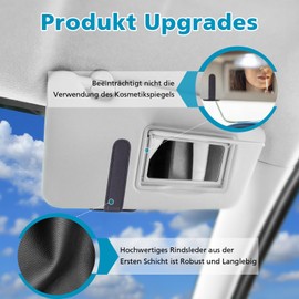 upbeat Brillenhalter für Auto Sonnenblende, Auto Sonnenbrillenhalter, Leder Auto Multifunktionaler Aufbewahrungsclip, Sonnenbrillen Halterung für Auto, Auto Visier Zubehör Karten Clip