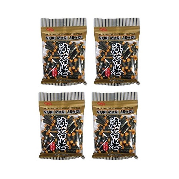JFC - Nori Maki Arare (rice crackers wrapped in seaweed) 5 Oz (Pack of 4)