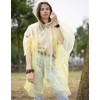 GIDUTEX Disposable Rain Poncho with Hood Pack of 3, White,