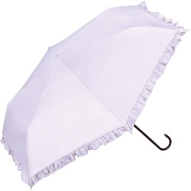 [2024] Wpc. 801-19017-102 Folding Umbrella, Classic Ruffle, Mini Lavender, 100% Light Shading Rate, 100% UV Protection, UPF50+, Rain or Shine, 19.7 inches (50 cm), Women's, Work Commute, School,