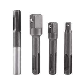 4 pcs SDS Plus Socket Adapter Set, SDS Plus Shank to 1/4" Hex Socket Adaptor and 1/4"3/8"1/2" Square Drill Bit Extension Connector for Screws Nuts Any Drill Handheld Driver
