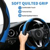 Alieemo Car Steering Wheel Cover, 15 inch Microfiber PU Leather
