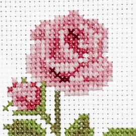 DUTCH STITCH BROTHERS - Rose Counted Cross Stitch 4" Hoop and Pattern Included - Cross Stitching Kits for Adults Advanced and Beginners