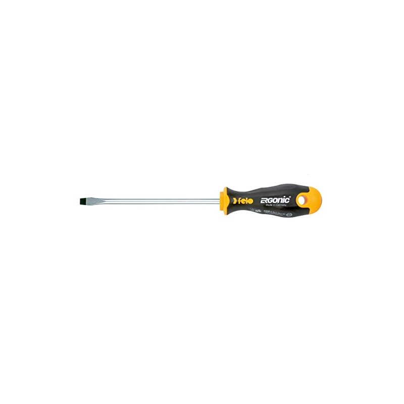 Felo 0715753681 3/8" Slotted Round Ergonomic Screwdriver with Length 8"