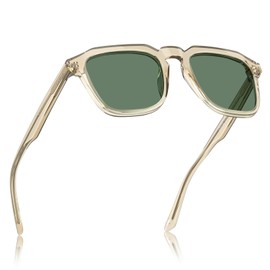 CARFIA Acetate Classic Square Polarized Sunglasses for Men UV400 Lenses Hand-crafted Frame Outdoor Sun Glasses