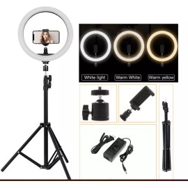 Fodoto 14" LED BiColor Dimmable Ring Light Kit 7' Stand