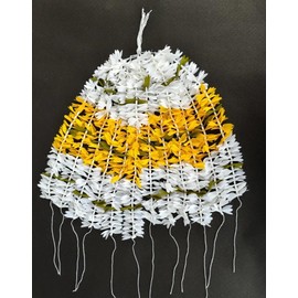 Indian Hair Accessories Artificial Jasmine Flowers Gajra for Hair Accessory for Women, Idols, Photo Frames, Dance Competitions (White & Yellow)