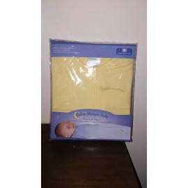 Baby Sleeps Safe 2 Piece 100% Cotton Sleep Sack Pouch & Panel Sz 0-9m Yellow NEW