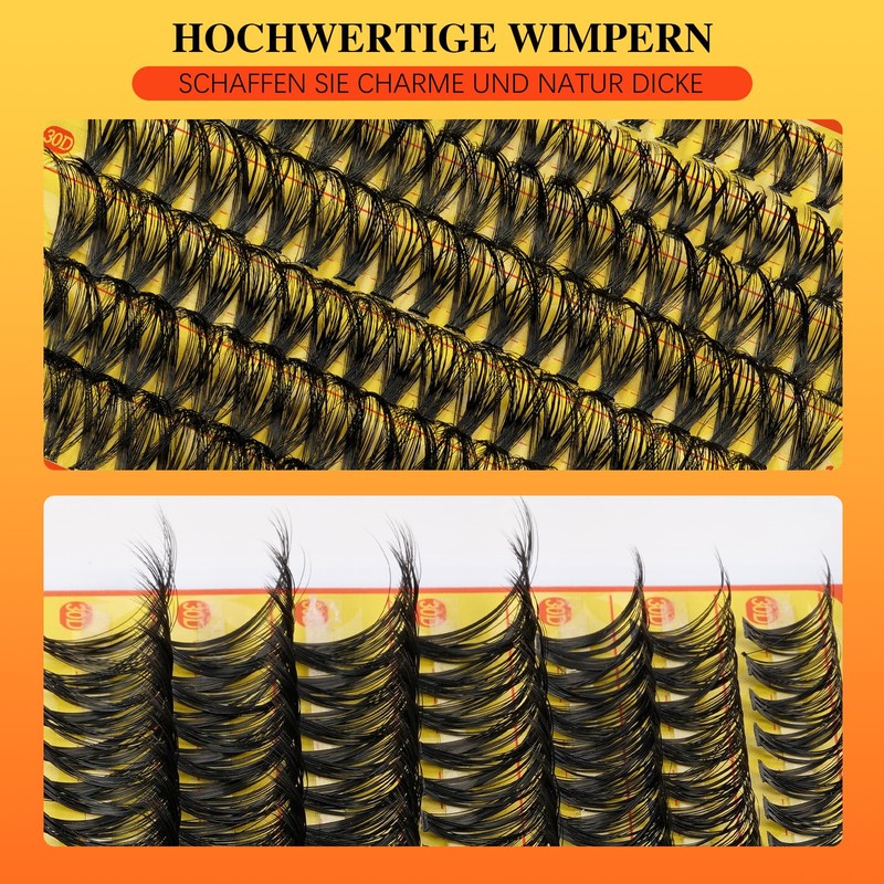 Glow Vane Cluster Lashes, D Curl Eyelash Extensions Set, Lash