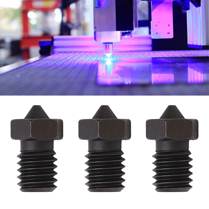 3 Pcs 3D Printer Nozzle 0.4mm M6x12.5mm High Temperature Resistance