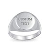 Basic Simple Monogram Engravable 925 Sterling Silver Oval Signet Ring