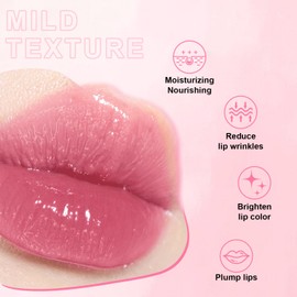 6 Colors Lip Oil Lip Glaze, Fat Lip Oil Hydrating Lip Glow Oil Big Brush Head Moisturizing Lip Gloss Long Lasting Nourishing Non-sticky Smooth Tinted Plumping Lip Oil (SET B)