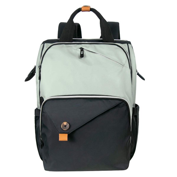 Mochila Hap Tim para pañales, mochila de viaje de gran capacidad, bolsas cambiadoras de pañales, compartimentos dobles con correas para cochecito, impermeable, gris y negro (US7340-GB)