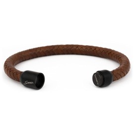 Simaru Unisex Leather Bracelet Made in Germany, Magnetic Clasp Made of Stainless Steel, Premium Bracelet for Men and Women, Skin-friendly, Leather