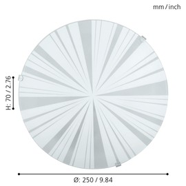 Eglo Ceiling Light, Metal, E27, Grey