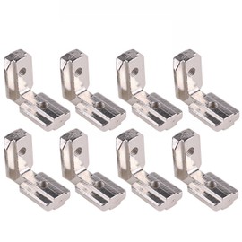PZRT 8-Pack T Slot L-Shape Corner Bracket, 2020 Series 90 Degree Aluminum Profile Interior Joint - with M4 Screws,Suitable for 6mm Slot Aluminum Extrusion Profile