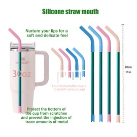 Pure Titanium Reusable Colored Straws with Silicone Tips,Travel Case & Cleaning Brush,BPA Free & Eco Friendly,Dishwasher Safe,Fits 20-30oz Tumblers (Colored 0.8cm)