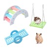 WishLotus Colorful Hamster Toys 3 Pack, Rainbow Bridge & Seesaw & Swing, Hamster Climb and Play Toy, Boredom Breaker Small Animal Activity Toy, DIY Hamster Cage Accessories (Multicolor)