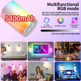 Battery Operated Glass Wall Sconce Set of Two, Gold Wall Sconce, Frosted Glass Shade, Rechargeable LED Bulb,15 Colors Dimmable, Suitable for Bedroom, Living room,Bulb included (Frosted Circular)