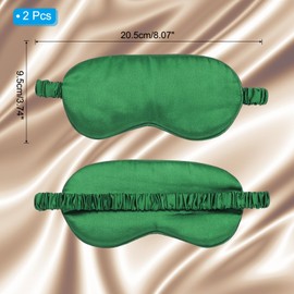 PATIKIL Silk Sleep Mask, 2 Pack Soft Satin Eye Protective Mask Blackout Eye Cover with Elastic Straps for Side Sleeping Women Men Travel, Dark Green