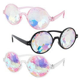 TVSVKWE 3 Pieces Of Kaleidoscope Glasses, Creative Design Glasses, Party Clothing Accessories, Performance Clothing Matching, Interesting Accessories.
