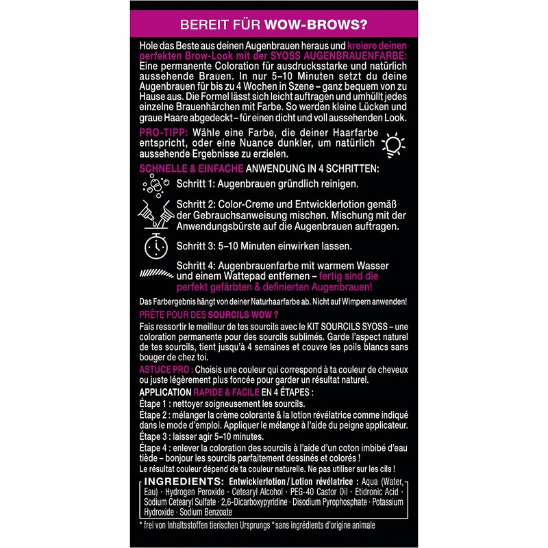 Syoss Eyebrow Kit Eyebrow Colour 5-1 Light Brown Level 3