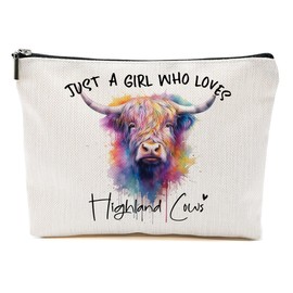 CFGBFDGH Cow Gifts for Women, Western Makeup Bag Cow Print Stuff Cosmetic Bag Travel Organizer Bags Makeup Pouch, Christmas Birthday Animal Lovers Gifts for Women Girls Friends
