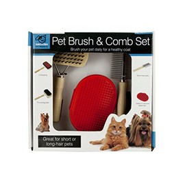 duke039;s Pet Brush Comb Grooming Set - Pack of 4