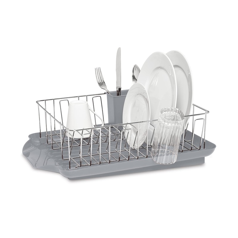 Farberware 3-Piece Large Capacity Dish Drying Rack Set with Drainboard