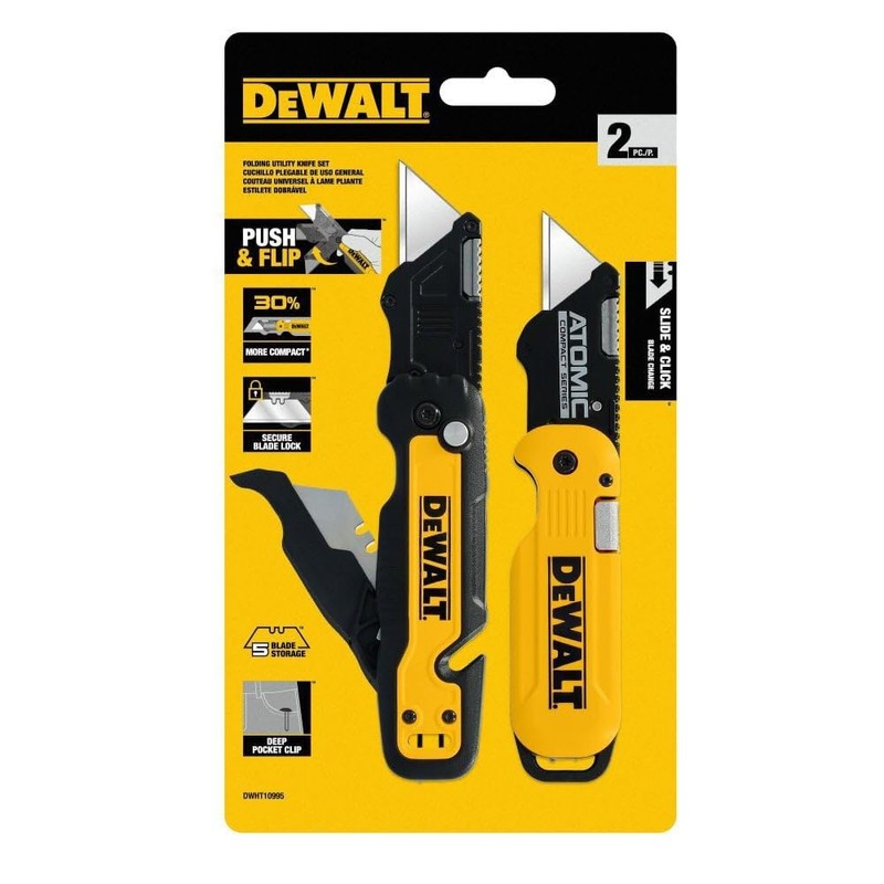 Dewalt Push And Flip Folding Utility Knife Set