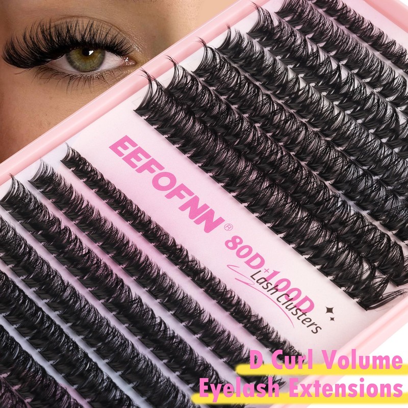Lash Clusters DIY Lash Extensions Fluffy Individual Eyelashes 80D 100D