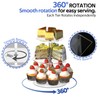 LoengMax 3-Tier Rotating Cupcake Stand, Clear Acrylic 360° Spinning Dessert