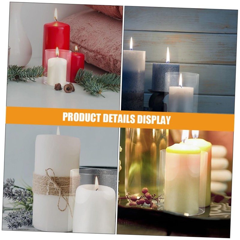 FUTUREORYY Glass Hurricane Candle Holder 4x4 Inch Windproof Candle Sleeve