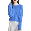 Chanyarn Women's Crew Neck 100% Merino Wool Cardigans 2024 Spring