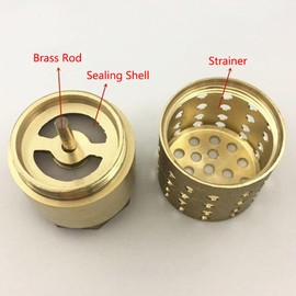 DN25 1 Inch Brass Foot Valve Check Valve, Internal Thread, Backflow Preventer with Suction Basket for Connecting to Pumps [Pack of 2]