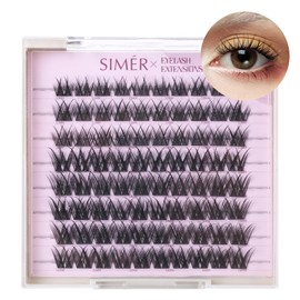 SIMER Lash Clusters D Curl 10-16mm Mixed DIY Eyelash Extensions 80PCS Cluster Lashes Individual Eyelash Reusable Wispy Natural Lash Extensions DIY at Home, Hyacinth