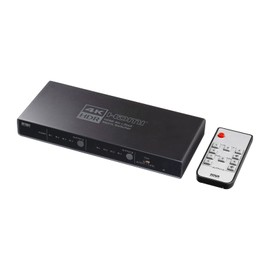 Sanwa Supply HDMI Matrix Switcher (4 Inputs, 2 Outputs) with 4K, HDR, and Optical Digital Output SW-HDR42H