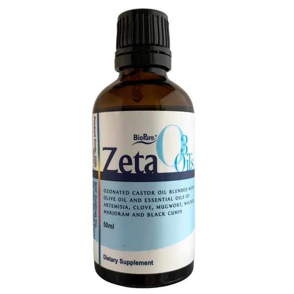 BioPure O3 Oils Zeta – Nutraceutical Supplement That Combines Ozonated Organic & Natural Oils to Support Immune System, Dental Health, Gut Health, Balanced Microbiome, & Whole-Body Wellness – 50ml