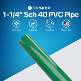 FORMUFIT PVC Pipe, 1-1/4" Size, (1.660" Actual OD) Sch 40 Furniture Grade, Purple (40"L x 3-Pack) DIY Structural for Greenhouse, Garden, Dog Agility and Maker Projects - P114FGP-PU-40x3