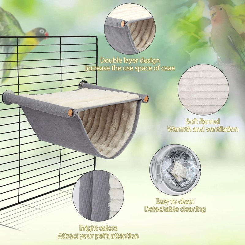 Roczential Suspended Hammock Plush Shed Swing Cave Cabin, Warm Bird