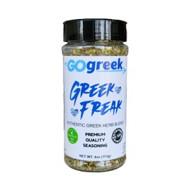 GOGREEK - Greek Freak Herb Blend - Premium Quality Seasoning - Use On: Pork, Chicken, Beef, Vegetables, Fish, Lamb, Salads, Pizza - No Salt - 4oz