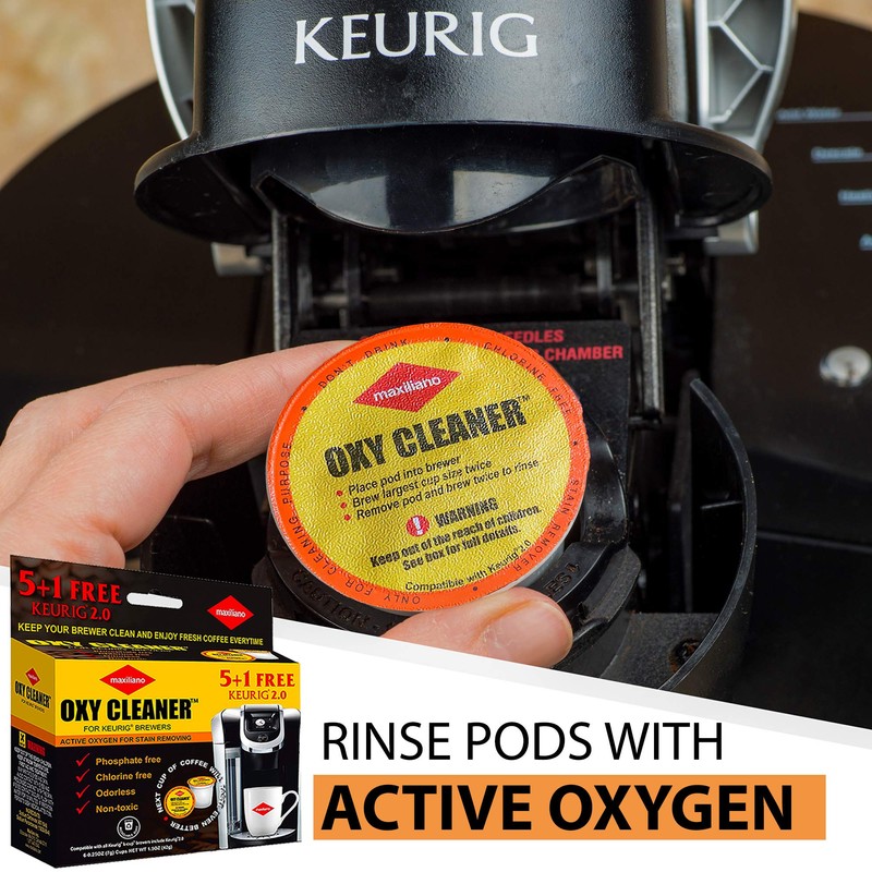 Maxiliano Cleaning Pods Compatible with K-Cup 2.0 Keurig, Stain Remover,