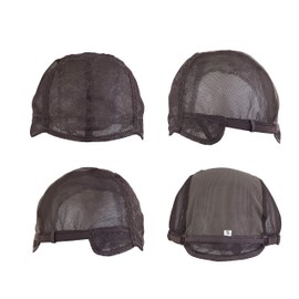 Doubel Swiss Lace Wig Cap for Making Wigs with Adjustable Straps on the Back Glueless Hairnets (Dark Brown, Small 21.5inch)