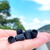 Black TPMS Plastic Tire Valve Stem Caps with Gasket Universal