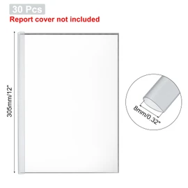PATIKIL 30Pcs Binding Bars, 8mm Binding Bars Slide Grip 50 Sheets Capacity A4 Size Report Binder Teardrop Shape Presentation Binder for Report Cover Resume, Clear