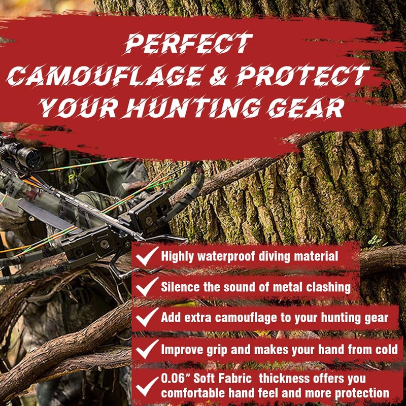 Camo Silencing Tape, 2 Rolls Camouflage Self Adhesive Tape Silencing