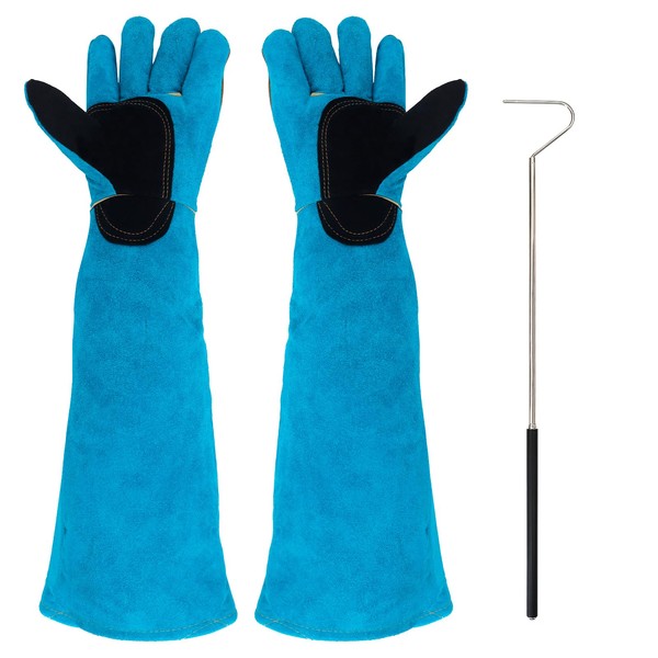 Surfante Animal Handling Gloves Bite Proof with 40inch Collapsible Snake