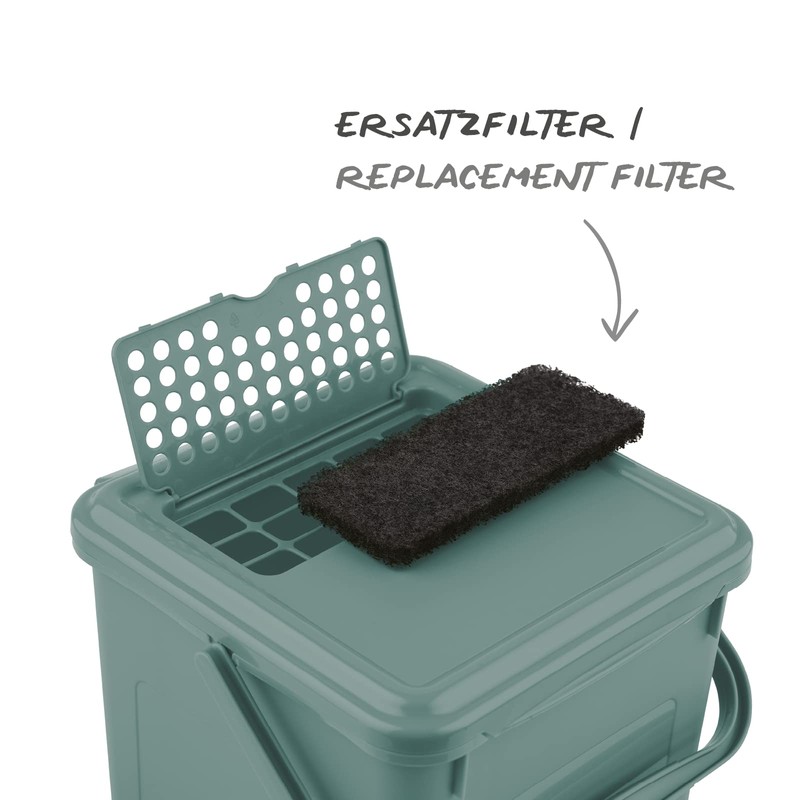 Rotho Organic Compost Bin 9 L with Activated Carbon Filter