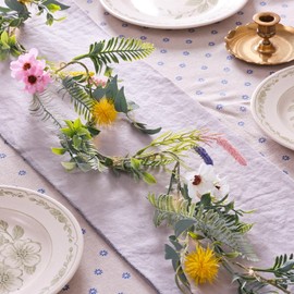 Lights4fun LED Spring Garland Illuminated Garland Spring 180 cm Spring Decoration Artificial Garland Illuminated Artificial Easter Decoration Indoor